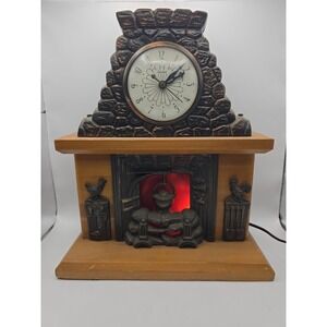 United Clock Corp. Hearth Roosters Lighted Motion Fireplace Clock Model 402